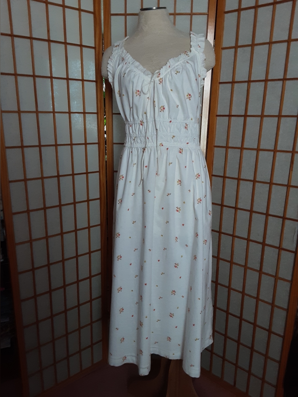 "Old Navy"  White Floral Maxi Dress with Ruffled Straps